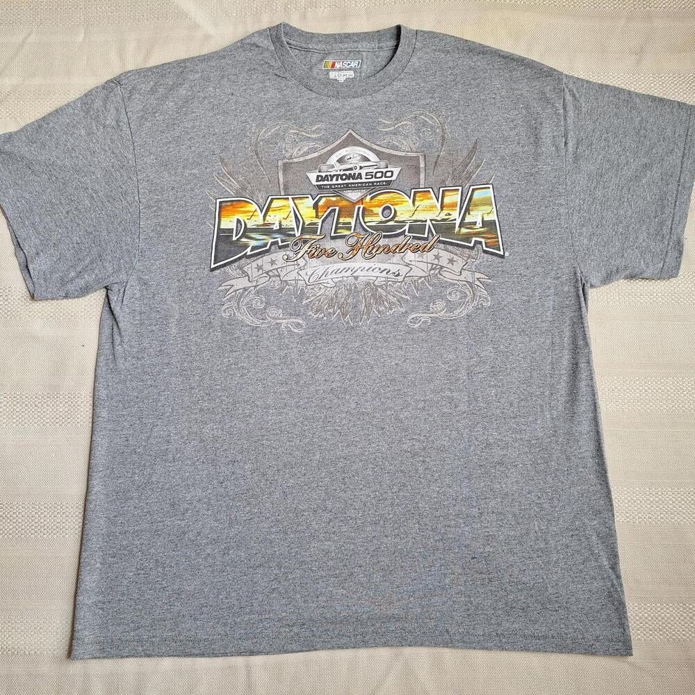 2013 NASCAR Daytona 500 Champions 55th Running Grey Graphic T-Shirt Men's XL